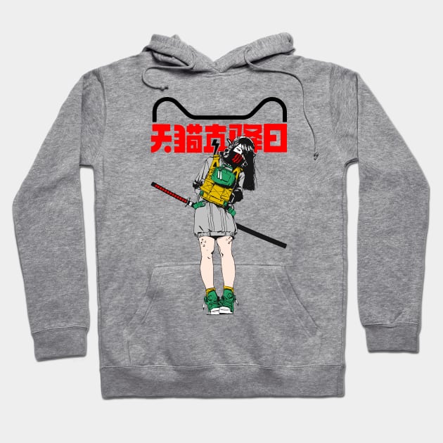 Cute Vaporwave Samurai Japanese Girl Hoodie by OWLvision33